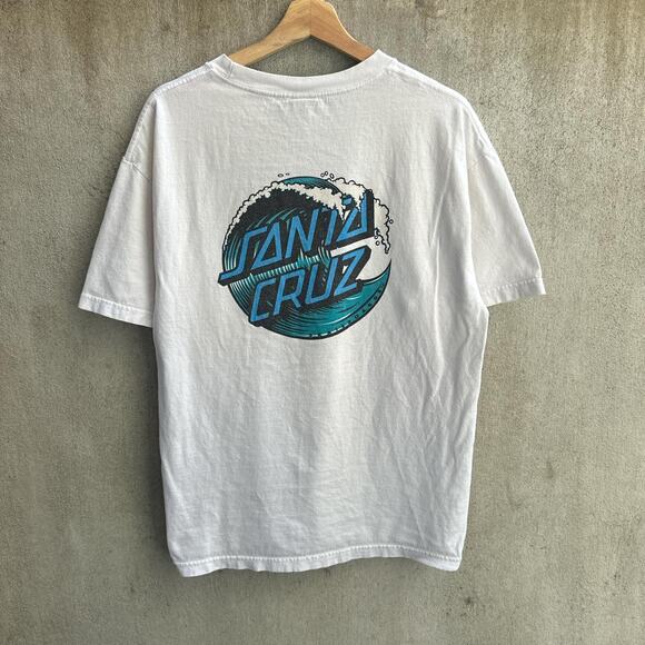 Santa Cruz Tee Shirt Vintage Early 2000s Skate Short Sleeve White Size Medium - Picture 1 of 2